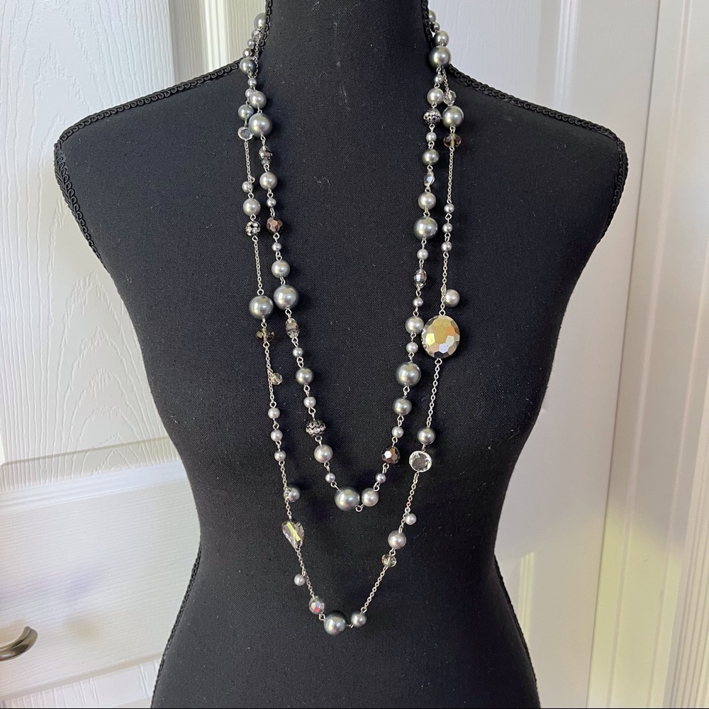 White House Black Market Double Chain Necklace